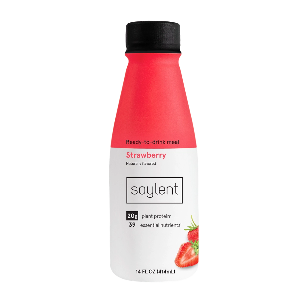 Soylent complete meal strawberry bottle